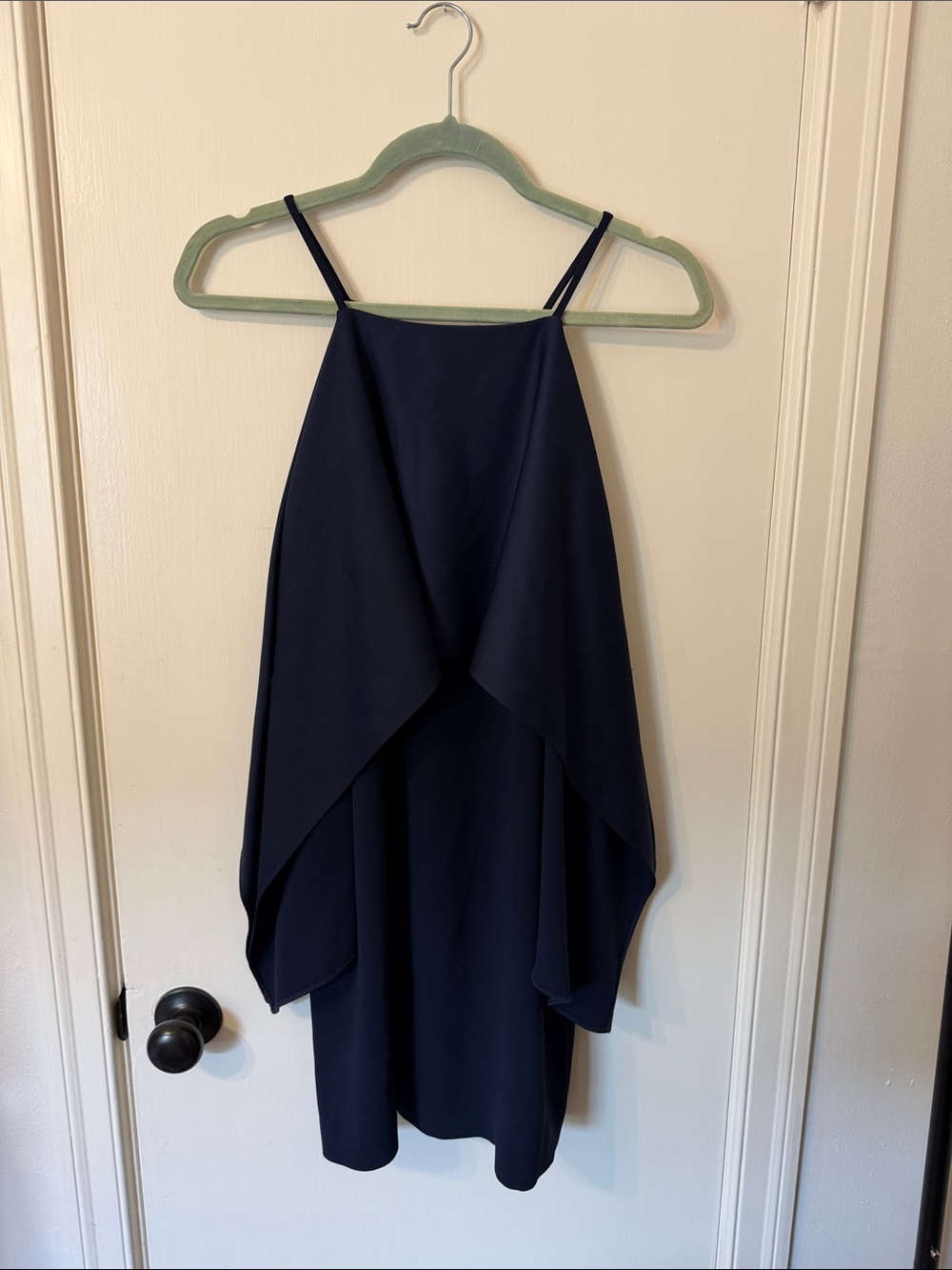 Trina Turk size 4 Navy Strapless Overlay Cocktail Dress
